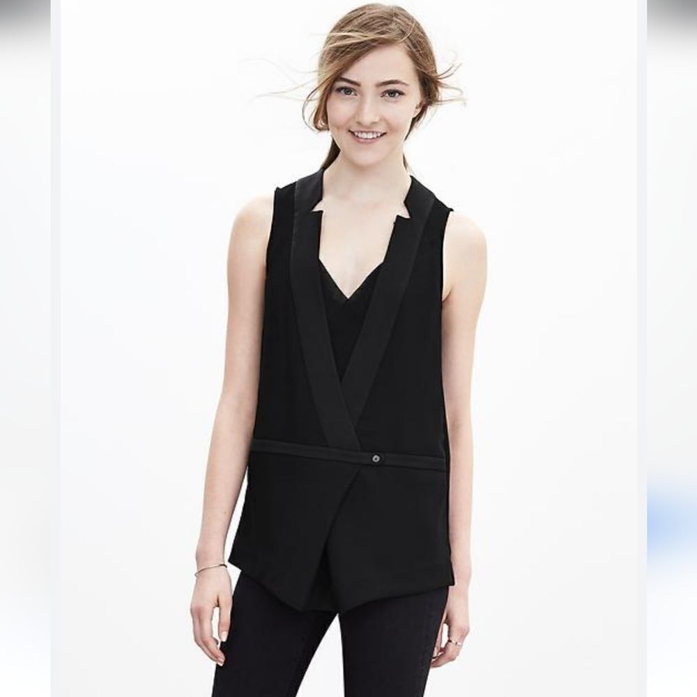 New Banana Republic Cutaway Tux Tank Top in Black Size XS